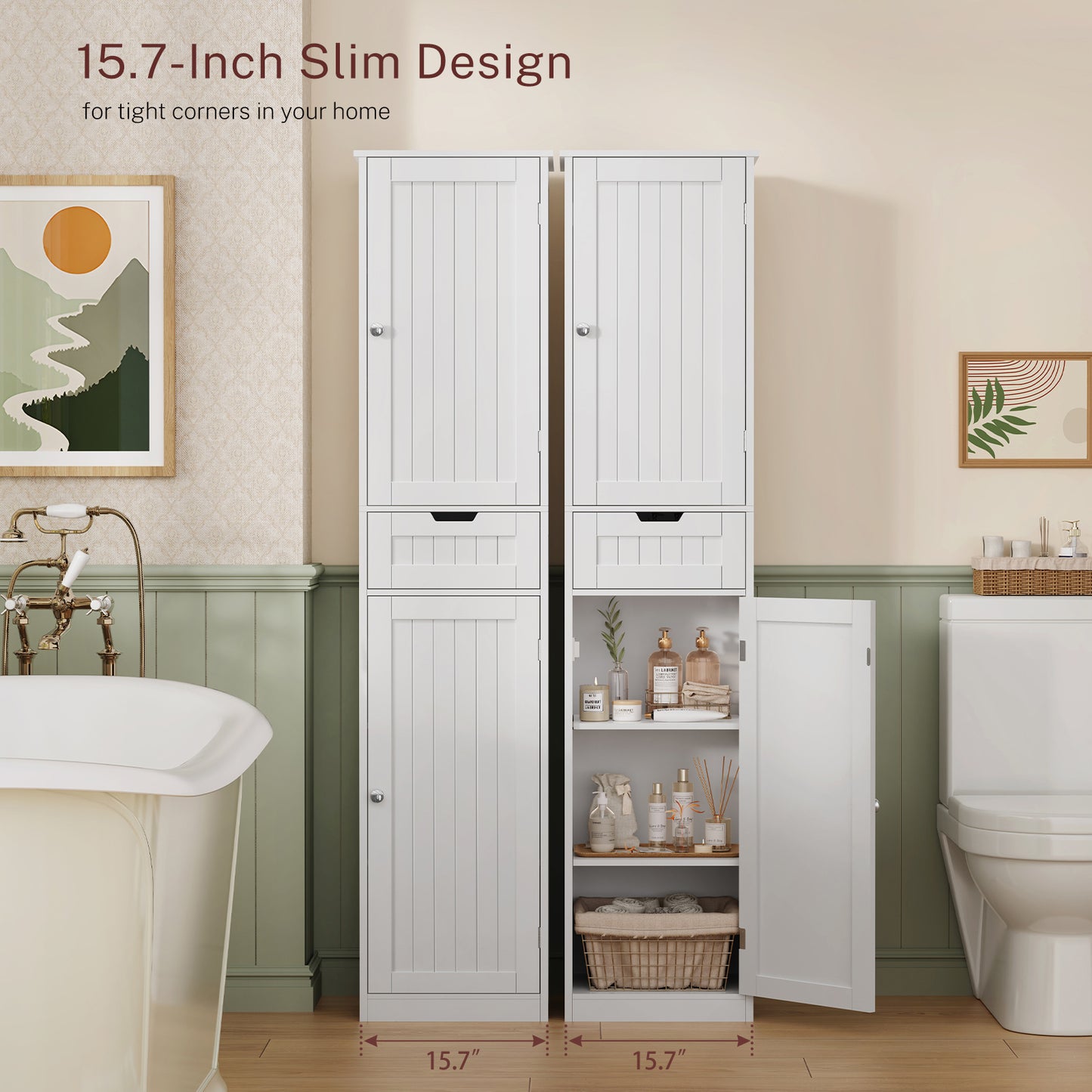 Bathroom Cabinet with Drawer, Installation Video, YSG031