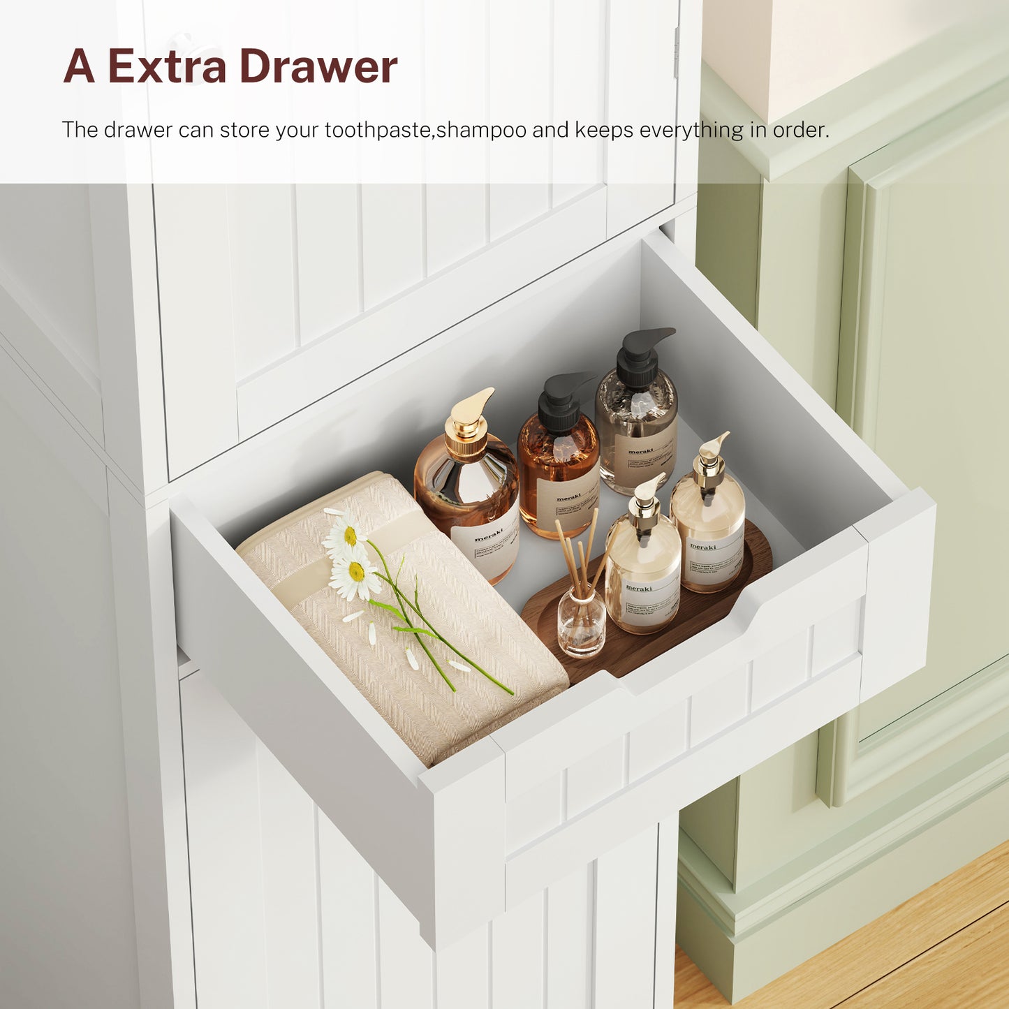 Bathroom Cabinet with Drawer, Installation Video, YSG031
