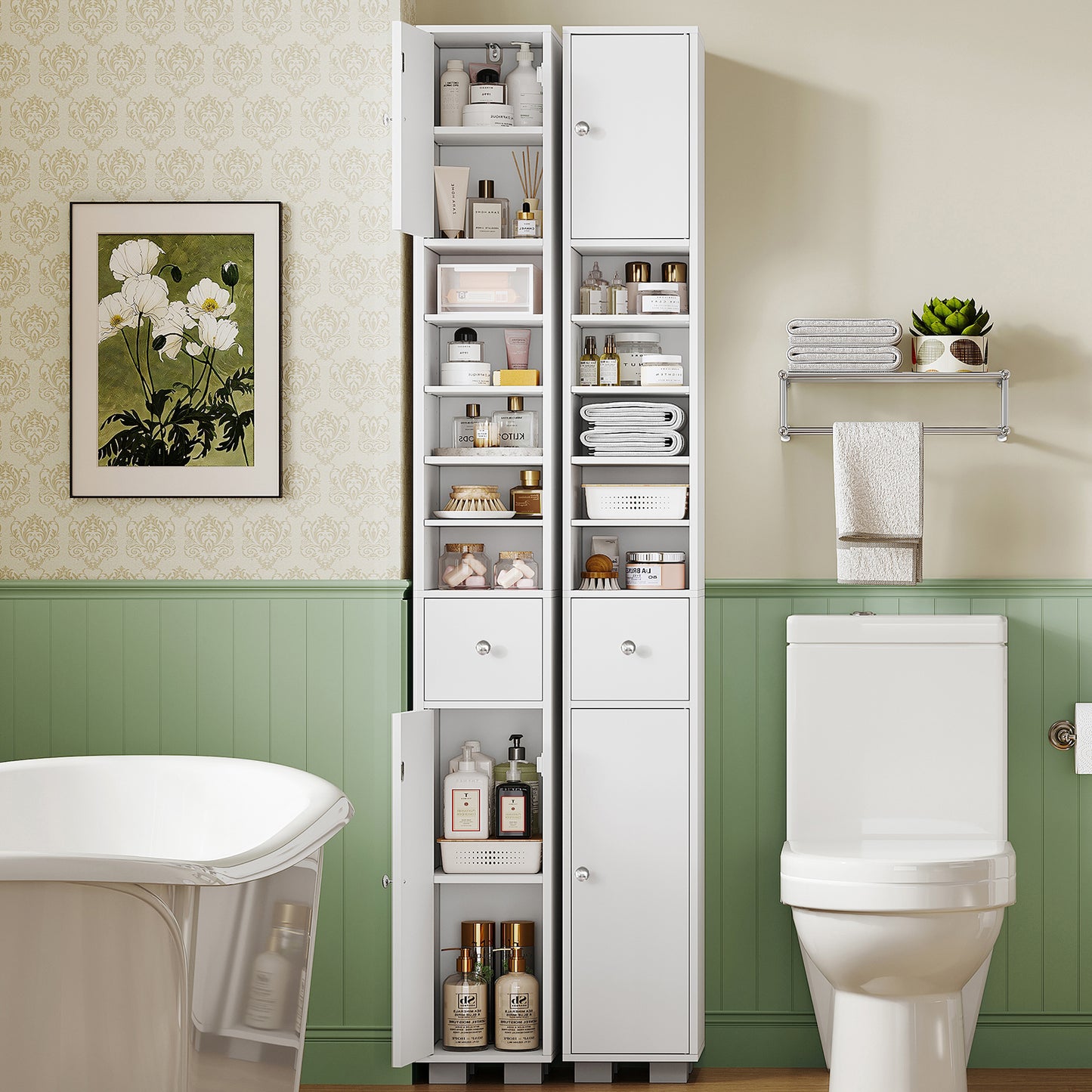 Bathroom Cabinet, Narrow Bathroom Storage Cabinet, SNG067W