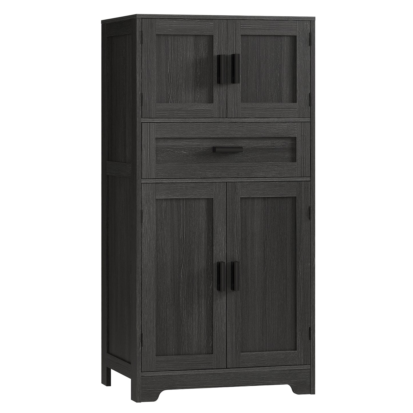 TEENFON 47.2" H Storage Cabinet with Adjustable Shelf & Large Drawer, Cabinet for Living Room, Home Office, Entryway, Rustic Black