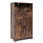 TEENFON Storage Cabinet with 2 Drawers & Adjustable Shelves, Cupboard, Floor Cabinet for Living Room, Home Office, Rustic Brown