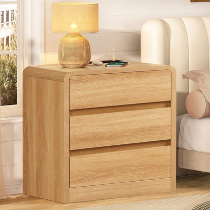 TEENFON Bridge Night Stand with Spacious Drawer, Nightstand for Bedroom, Sindoori Mango Finish