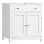TEENFON 35.4" Pedestal Sink Storage Cabinet with 2 Doors and Adjustable Shelves, Bathroom Sink Cabinet, Under Sink Storage with U-Shape Cut-Out, White