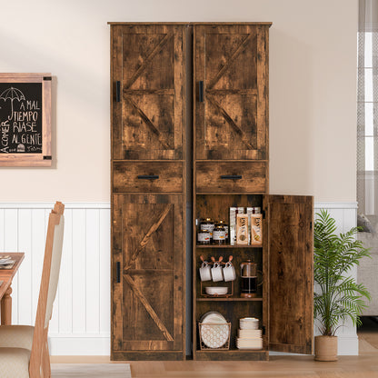 WEENFON 67" H Bathroom Storage Cabinet with 2 Doors & 1 Drawer, Tall Bathroom Cabinet with 6 Shelves, Narrow Bathroom Storage, for Bathroom, Living Room, Kitchen, White, 30×40×170CM