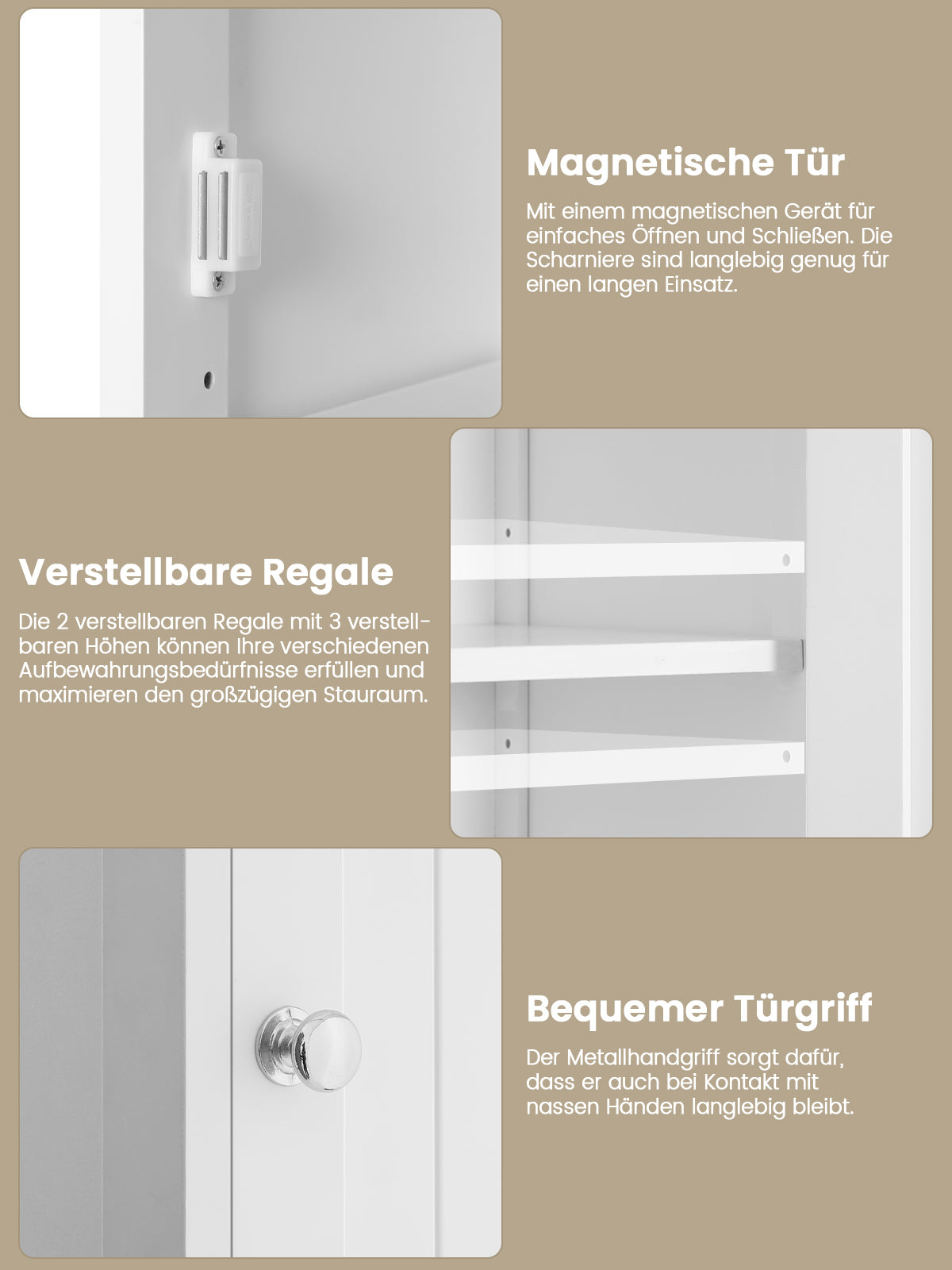 170cm Bathroom Closet, Bathroom Closet Narrow with 2 Doors and 1 Drawer, Bathroom Cabinet with Adjustable Shelves for Bathroom, Living room, Hallway, Kitchen, 40x30x170 cm, White