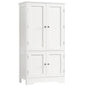 TEENFON 43'H Pantry Cabinet with 4 Doors, Kitchen Cabinet with 6 Door Shelves, Kitchen Pantry for Living Room, Dining Room, Bathroom, White