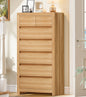 TEENFON 51.6" Tall Dresser for Bedroom with 7 Drawers, Modern Dressers & Chests of Drawers with Metal Handles, Wooden Dresser TV Stand, Bedroom Dressers for Living Room, Hallway, Natural