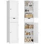 TEENFON 67" H Tall Storage Cabinet with 2 Rattan Doors and 1 Drawer, Narrow Rattan Cabinet with Adjustable Shelves, for Living Room, Entryway, Kitchen, Natural