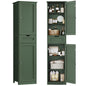 TEENFON 67" H Tall Storage Cabinet with 2 Rattan Doors and 1 Drawer, Narrow Rattan Cabinet with Adjustable Shelves, for Living Room, Entryway, Kitchen, Natural