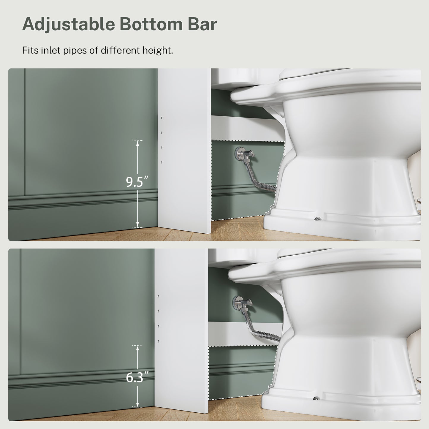 TEENFON Over The Toilet Storage Cabinet, Above Toilet Storage Cabinet with Paper Holder,Taller Wooden Free Standing Bathroom Storage with Shelves & Doors, Laundry Room Storage Shelf, White