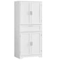 TEENFON Tall Storage Cabinet with Adjustable Shelf & 1 Large Drawer, Pantry Cabinet with 4 Doors, Bathroom Cabinets, Kitchen Cabinets for Dining Room, Living Room, Home Office, White