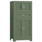 TEENFON Bathroom Floor Storage Cabinet with Adjustable Shelf, Freestanding Storage Cabinet with 4 Doors, Cupboard for Living Room, Home Office, Entryway, Forest Green