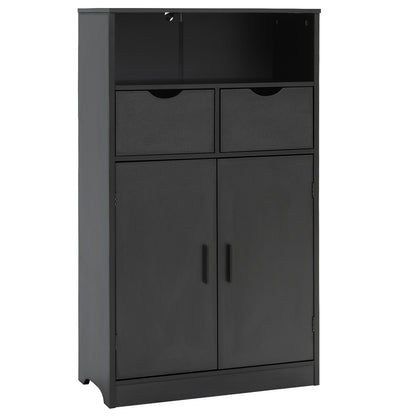 TEENFON Storage Cabinet with Doors & Shelves, Kitchen Pantry Cabinet, Bathroom Cabinets for Living Room, Kitchen, Laundry, Black Visit the Iwell Store