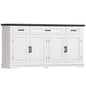 TEENFON 59” Large Buffet Cabinet with 4 Doors and 3 Drawers, Buffet Sideboard Cabinet with Storage and 2 Adjustable Shelves, Coffee Bar, Wine Bar for Living Room, White