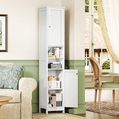 TEENFON 67" Tall Bathroom Cabinet with Adjustable Shelves and Doors, Narrow Bathroom Storage Cabinet for Small Space, Living Room, Entryway, Kitchen,