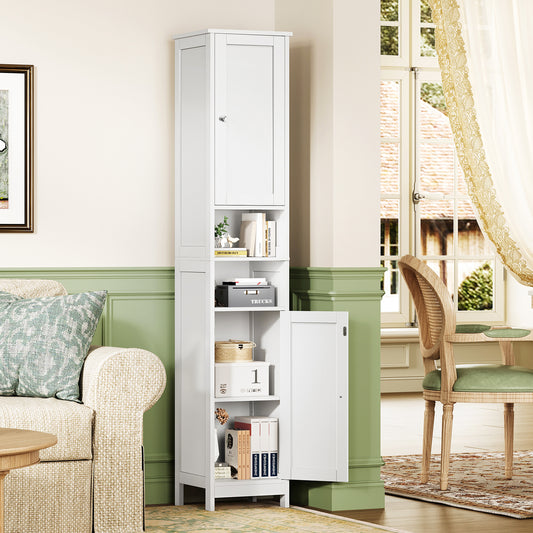 TEENFON 67" Tall Bathroom Cabinet with Adjustable Shelves and Doors, Narrow Bathroom Storage Cabinet for Small Space, Living Room, Entryway, Kitchen,