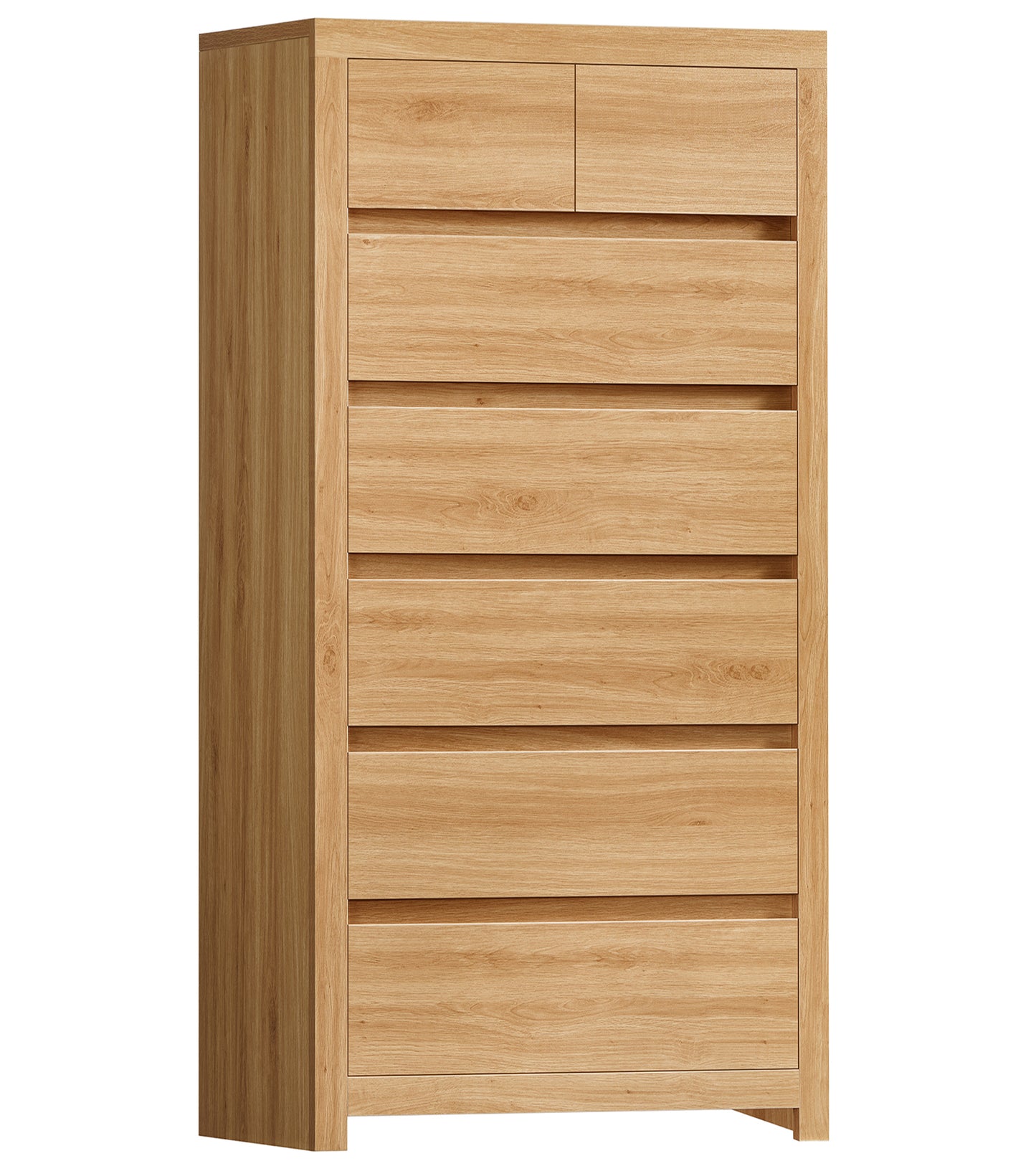 TEENFON 51.6" Tall Dresser for Bedroom with 7 Drawers, Modern Dressers & Chests of Drawers with Metal Handles, Wooden Dresser TV Stand, Bedroom Dressers for Living Room, Hallway, Natural