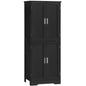 TEENFON 67” Storage Cabinet, Kitchen Pantry Cabinet with 4 Doors and 2 Adjustable Shelves, Cupboard, Tall Bathroom Cabinets for Dining Room, Living Room, White