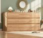 TEENFON 9 Drawer Dresser for Bedroom, 63" Wide Dressers & Chest of Drawers with Curved Profile Design, Wood Closet Storage Dressers Organizer for Bedroom, Living Room, Natural