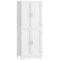 TEENFON 67” Storage Cabinet, Kitchen Pantry Cabinet with 4 Doors and 2 Adjustable Shelves, Cupboard, Tall Bathroom Cabinets for Dining Room, Living Room, White
