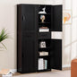 TEENFON 67'' Tall Storage Cabinet with 4 Shelves & 2 Doors, Bathroom Cabinet with 1 Drawer, Narrow Storage Cabinets for Bathroom, Living Room, Home Office, Black