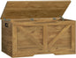 39.4”Toy Box, Storage Chest with Safety Hinges, Lift Top Wooden Toy Chest, Storage Bench, for Living Room, Bedroom, Entryway, Honey Brown