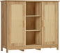 TEENFON Rattan Storage Cabinet with 4 Adjustable Shelves, Coffee Bar Cabinet, Sideboard Buffet for Kitchen, Living Room, Entryway, Natural