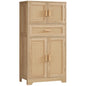 TEENFON Bathroom Storage Cabinet with Adjustable Shelf & Large Drawer, Tall Storage Cabinet with 4 Doors, Kitchen Pantry Storage Cabinets, for Living Room, Dining Room, Home Office, Entryway, White