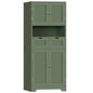 TEENFON 57.8" H Tall Storage Cabinet with 2 Drawers & 2 Adjustable Shelves, Bathroom Storage Cabinet with 4 Doors, Floor Cupboard, for Living Room, Dining Room, Entryway, Woodgrain Gray