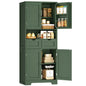 TEENFON Kitchen Pantry Cabinet with Adjustable Shelf, Tall Storage Cabinet with 2 Drawers & 4 Door Shelves, Food Pantry Cabinets, for Kitchen, Dining Room, Living Room, Green