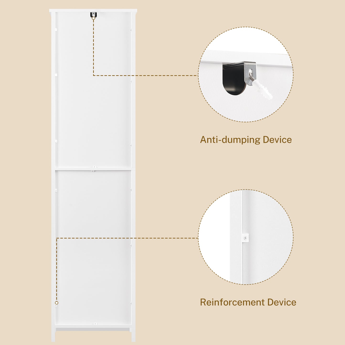 TEENFON Tall Bathroom Storage Cabinet with Barn Doors, Narrow Bathroom Cabinet with Drawer, Narrow Storage Unit, Adjustable Shelves, Floor Cabinets for Living Room, Entryway, Kitchen, White