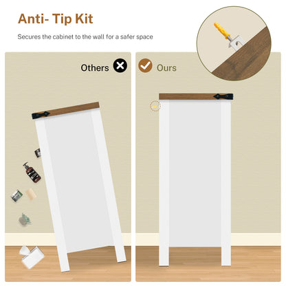 TEENFON White 6 Drawer Dresser for Bedroom, 47.2'' Farmhosue Dresser with Metal Handles, Wood Chest of Drawers, Bedroom Dressers for Living Room, Entryway, White
