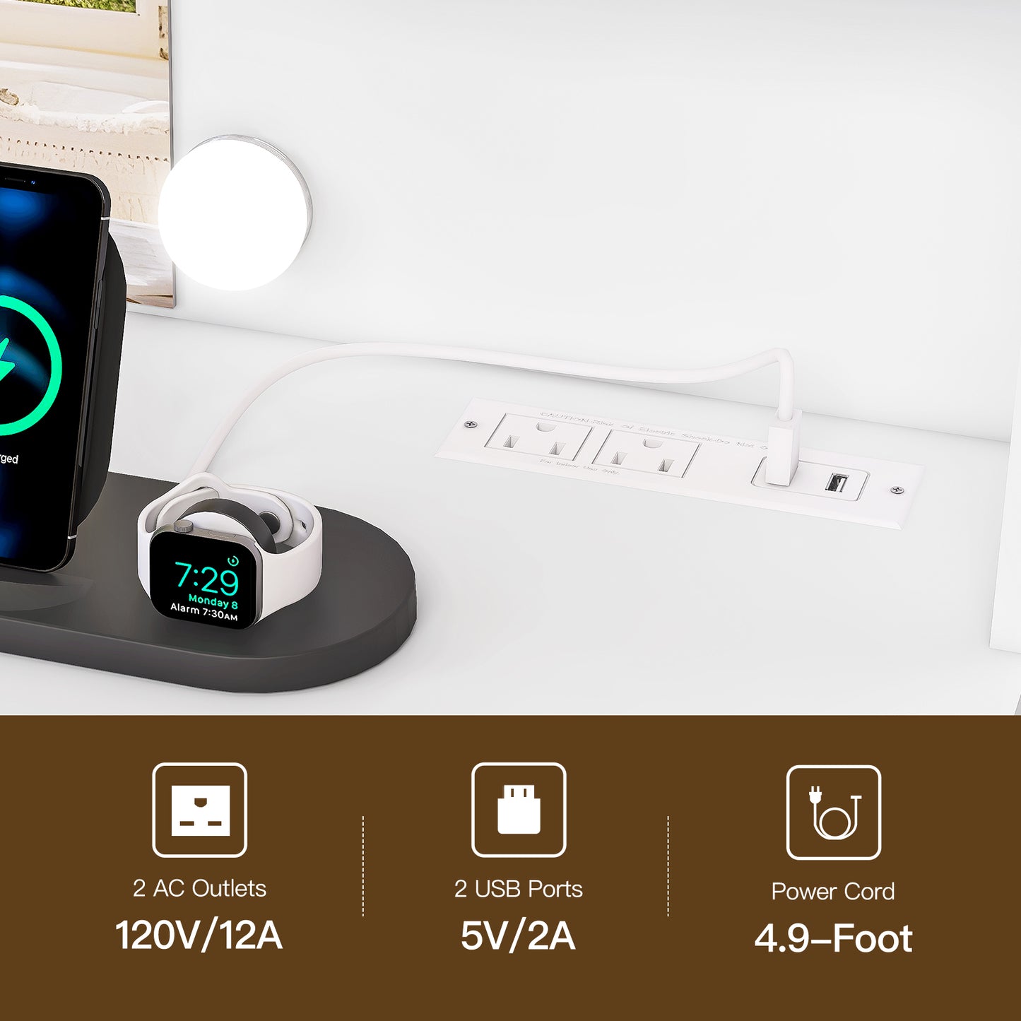 TEENFON Vanity Desk with LED Light Mirror & Power Outlet, 3 Adjustable Light Color, Makeup Vanity with 7 Drawers, 4 Shelves, 5 Jewel Hooks, White Vanity for Bedroom, Girls Vanity