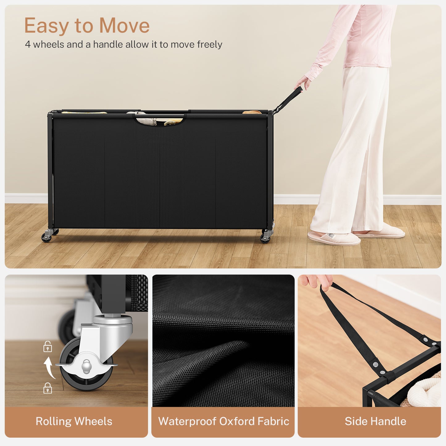 TEENFON Laundry Sorter, Rolling Laundry Hamper with 5 Section Pul-Out Bags, Laundry Basket Organizer with 4 Drawers, Laundry Hamper with Wheels for Laundry Room Organization, Bathroom, Bedroom