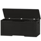 TEENFON 47.2" Large Storage Chest with Fabric Drawer, Toy Box with Safety Hinges, Extra Wide Storage Bench for Bedroom, Living Room, Entryway, Supports 300 lb, Black