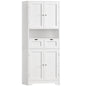 TEENFON Kitchen Pantry Cabinet with Adjustable Shelf, Tall Storage Cabinet with 2 Drawers & 4 Door Shelves, Food Pantry Cabinets, for Kitchen, Dining Room, Living Room, White