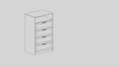 TEENFON Dresser for Bedroom, Tall White Dresser with 4 Drawers, Dressers with Mirror, Chest of Drawers for Bedroom, Living Room, Closet, Hallway, White