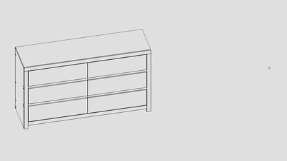 TEENFON 55" Dresser for Bedroom with 6 Drawers, Modern Dressers & Chests of Drawers with Metal Handles, Wooden Dresser TV Stand, Bedroom Dressers for Living Room, Hallway, Natural